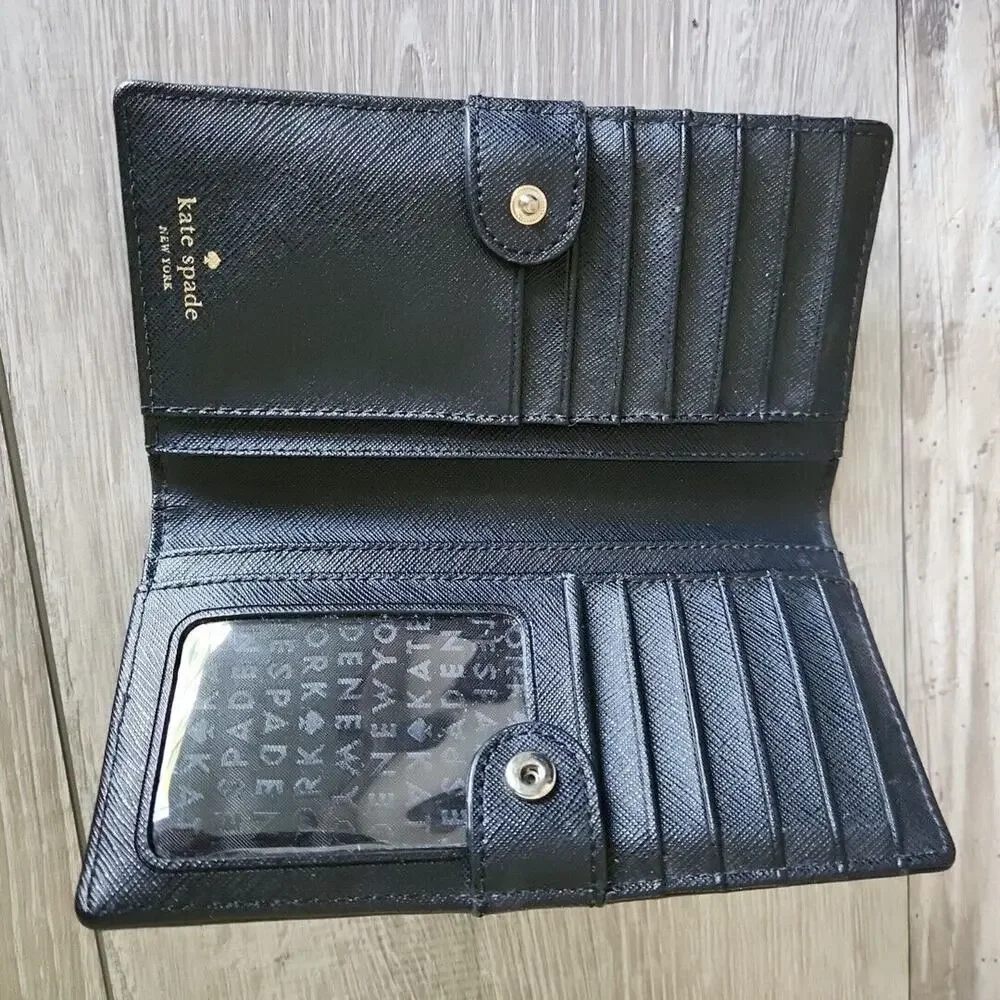 Kate Spade New York‎ Laurel Way Jeweled Small Hadlee Handbag + Wallet Black EUC